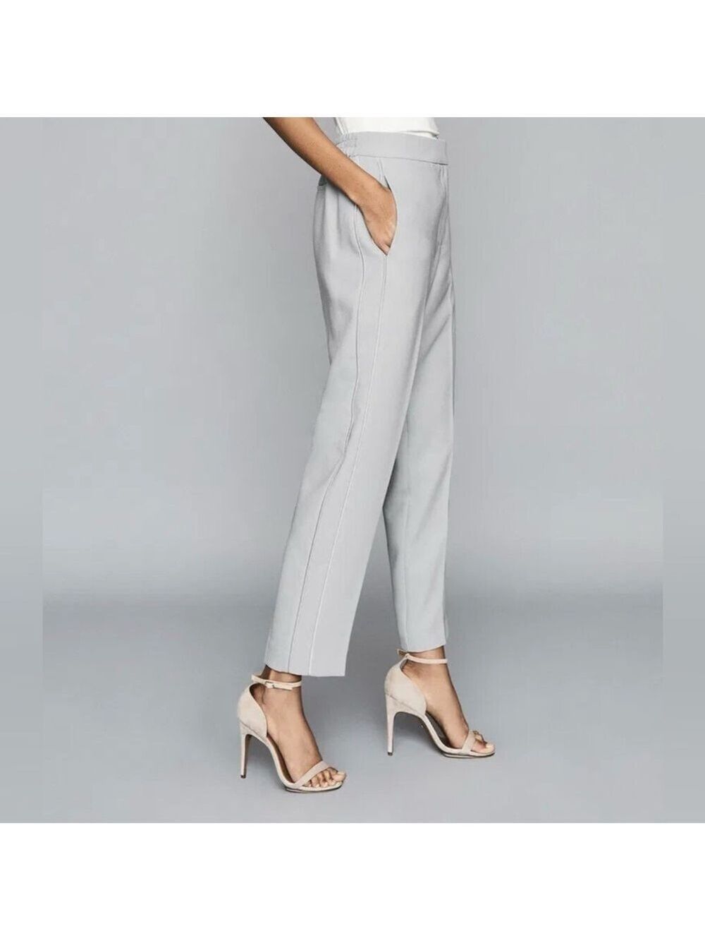 Reiss Savannah Satin Straight-leg Trousers Size 10